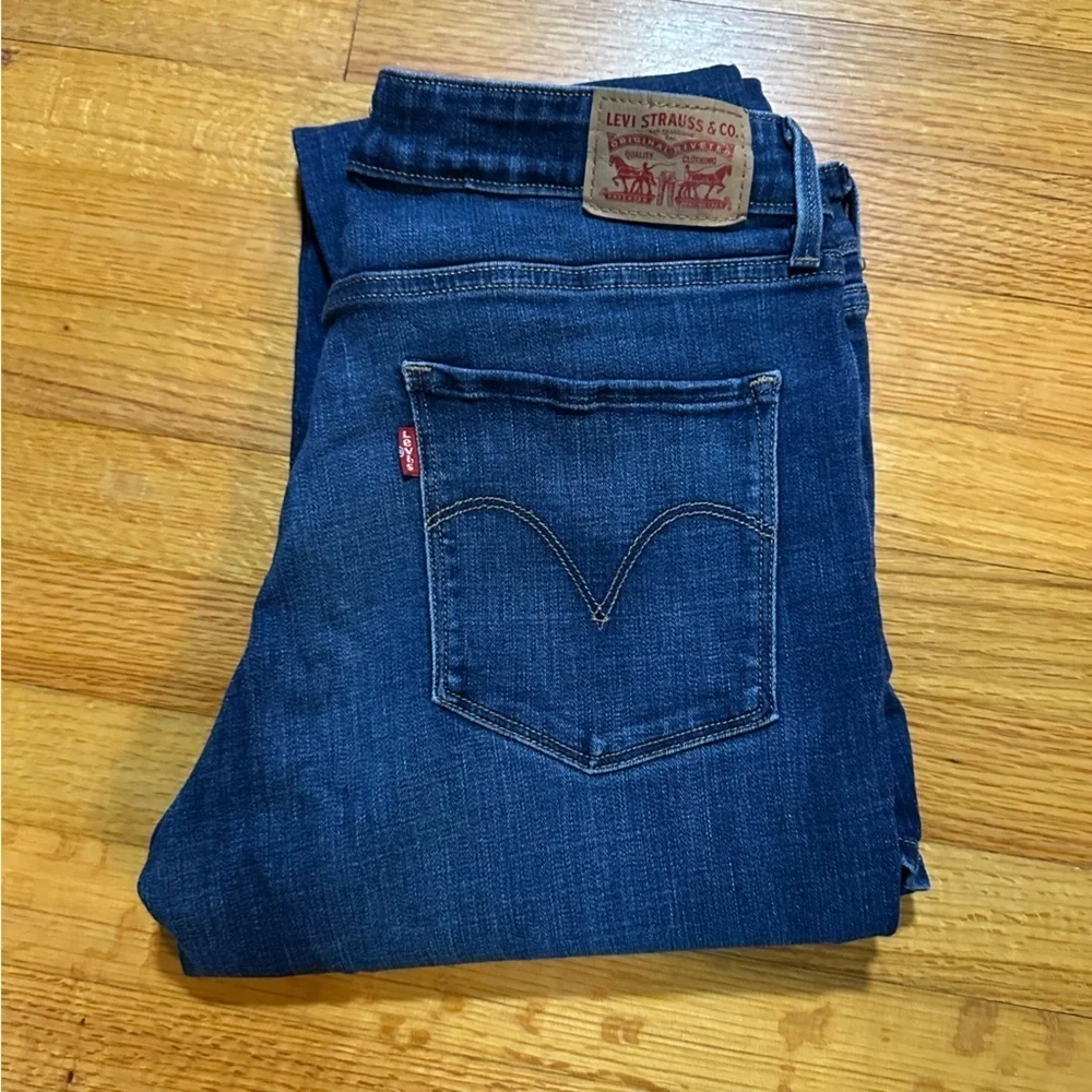 Levi's Womens Jeans Mid Rise Skinny Size 14 Dark Wash Denim Pants 32X32 (j10)